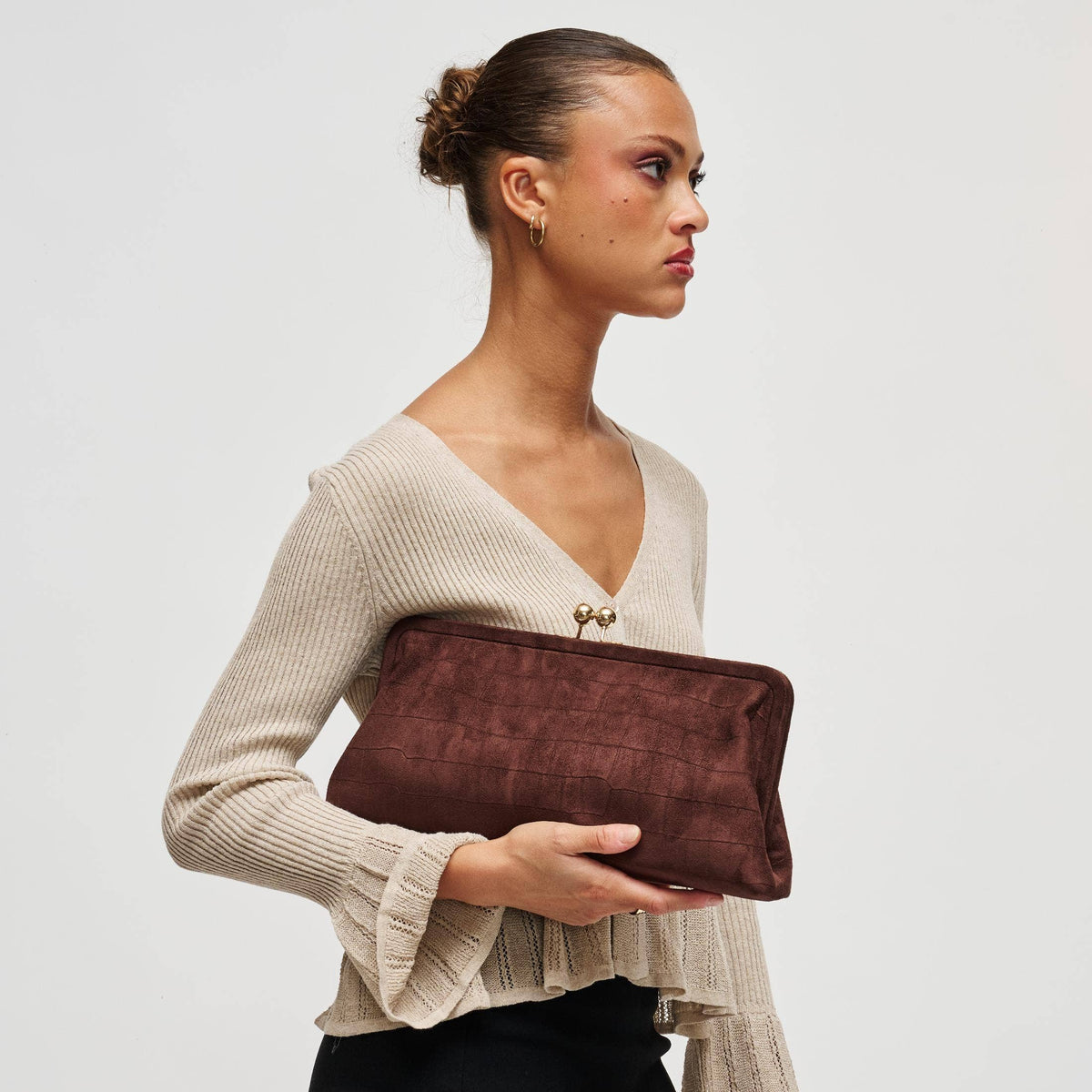 Kristin Suede Clutch