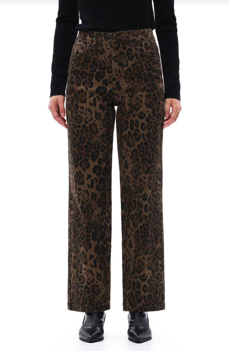 High Rise Leopard Jeans
