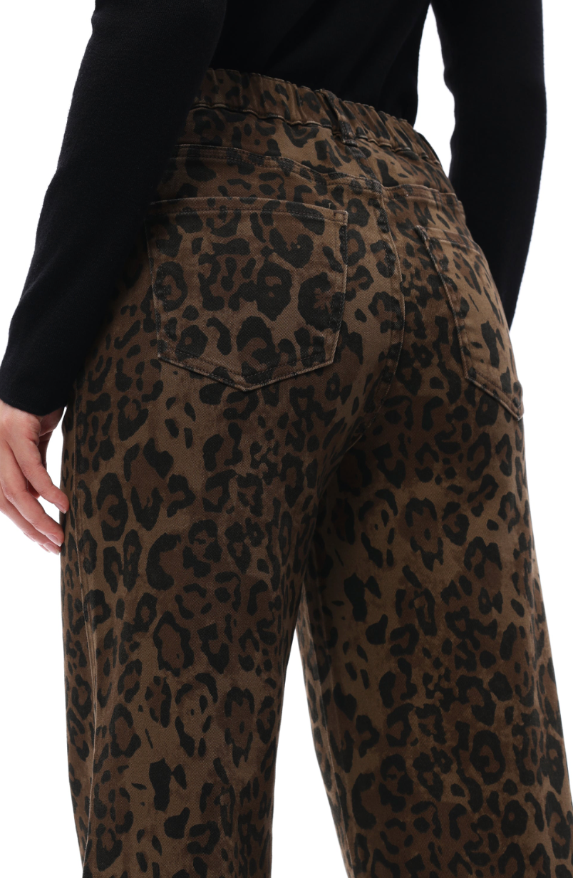 High Rise Leopard Jeans