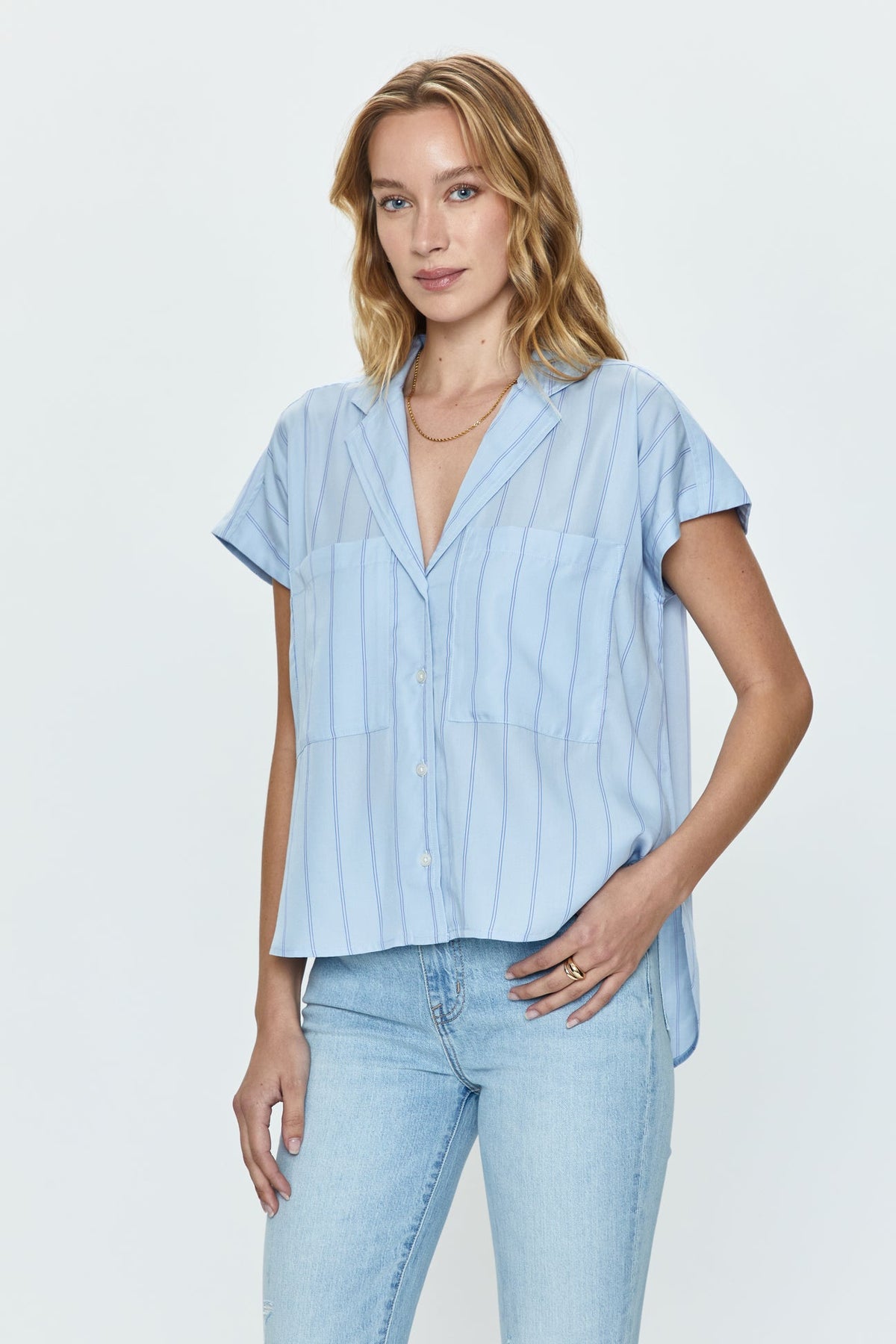 Sky Stripe Button Down